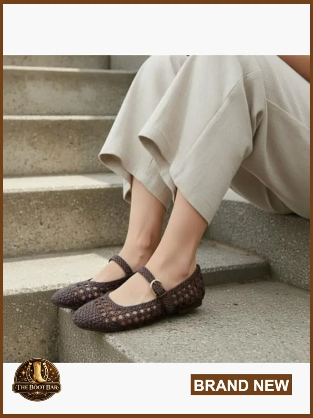 Adjustable Strap Mary Jane Flats, Faux Leather, Size 9W, Cushioned Footbed